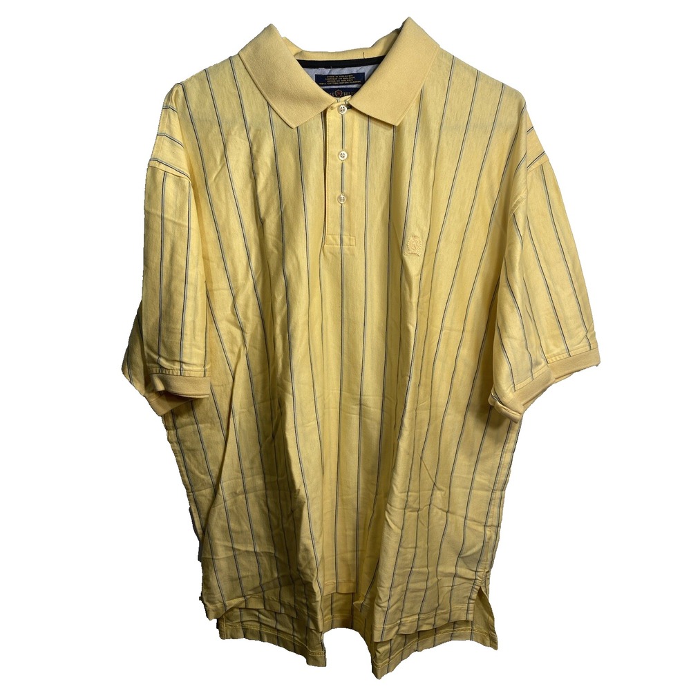 tommy hilfiger mens polo size XL extra large‎ short sleeve collar yellow cotton